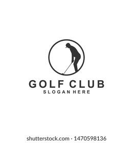 golf logo template, golfer design vector