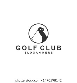 golf logo template, golfer design vector