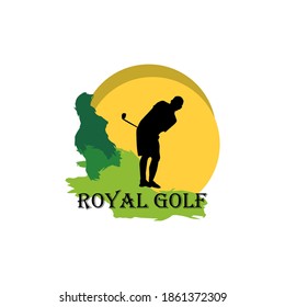 golf logo template, golfer design vector