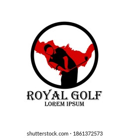 golf logo template, golfer design vector