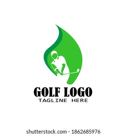 golf logo template, golfer design vector