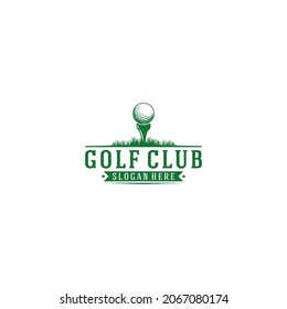 golf logo template, vector, icon in white background