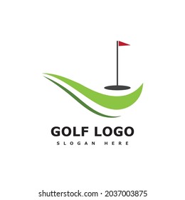 Diseño de icono de ilustración del vector de la plantilla de logotipo de golf