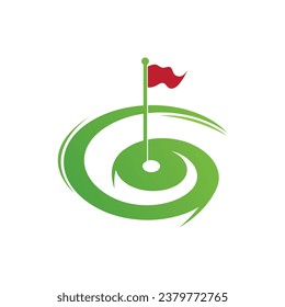 Diseño de icono de ilustración del vector de la plantilla de logotipo de golf
