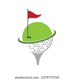 Diseño de icono de ilustración del vector de la plantilla de logotipo de golf
