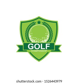Golf logo template. Vector label of golf. Logo of golf championship. Vector illustration.