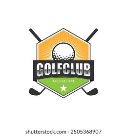 Plantilla de diseño de Vector de logotipo de golf, diseño de Vector de icono de logotipo de club de golf