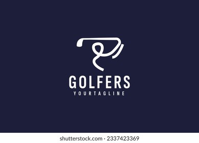 ilustración de icono del vector del logotipo de golf