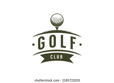Golflogo, Vektorsymbol. Vintage-Bademblem Golf Club-Design