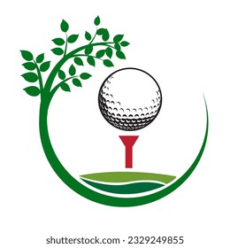 Golf logo vector illustration for advertising purposes. White background.