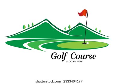 Golf logo vector illustration for advertising purposes. White background.