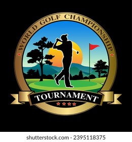 Golf logo vector illustration for program advertising.