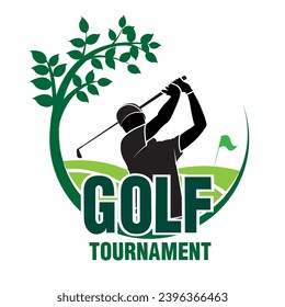 Golf logo vector illustration for program advertising.