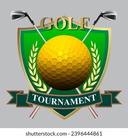 Golf logo vector illustration for program advertising.