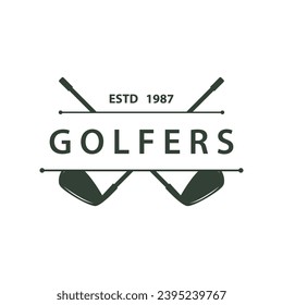 Golf Logo Vector Sport Golf Tournament Champion Club Design Stick And Ball, Template Illustration