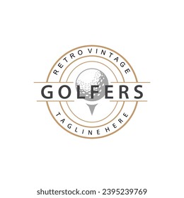 Golf Logo Vector Sport Golf Tournament Champion Club Design Stick And Ball, Template Illustration