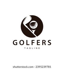 Golf Logo Vector Sport Golf Tournament Champion Club Design Stick And Ball, Template Illustration