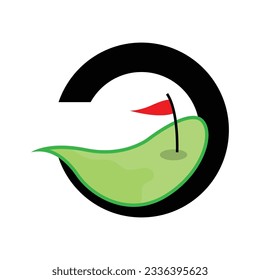 Golf Logo, Vector Golf Stick Ball And Golf Club, Outdoor Sports Game, Discipline Design, Icon Template