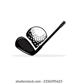Golf Logo, Vector Golf Stick Ball And Golf Club, Outdoor Sports Game, Discipline Design, Icon Template