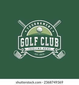 Ilustración de diseño de vectores de logotipo de golf para club de golf