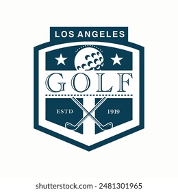 Ilustración del diseño de la Plantilla del Vector del logotipo del golf para el club de golf