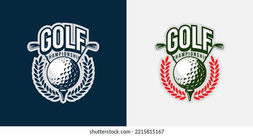 Golf-Logotype-Vorlage. Modernes Logo und Symbol des Sports. Vintage und modernes Konzept. Geeignet für Bekleidung, Marke, Logo, Symbol, Banner, Abzeichen, Emblem. Hochdetailliertes Logo. Vektor eps10