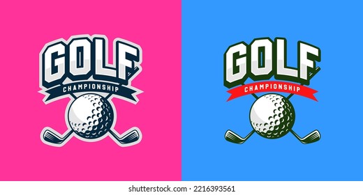 Golf logotype template. Modern logo and symbol of sport. Vintage and modern concept. Fit for apparel, brand, logo, symbol, banner, badge, emblem. High detail logo. Vector eps 10