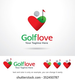 Golf Love Logo Template Design Vector 