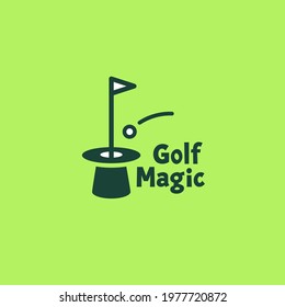 Golf magic logo template design. Vector illustration.