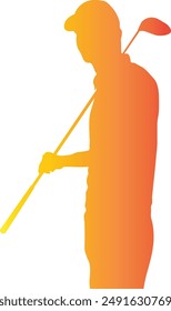 Golf-Männchen-Silhouette mit Gradient-Farben. Vektorillustration