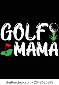 Golf Mama Vektorgrafik Design, EPS Datei. Design-Datei für T-Shirt. SVG, EPS-Schnittwortdatei