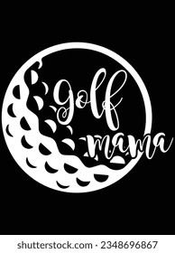 Golf Mama Vektorgrafik Design, EPS Datei. Design-Datei für T-Shirt. SVG, EPS-Schnittwortdatei