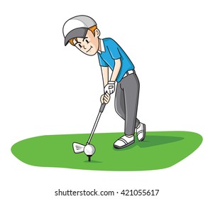 golf man funny cartoon