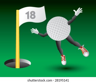 golf man and hole