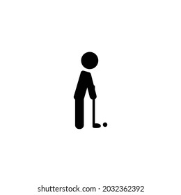 Golf-Man-Symbol einzeln auf weißem Hintergrund