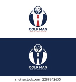 Logotipo único del hombre de golf, adecuado para su negocio porque este logotipo es único