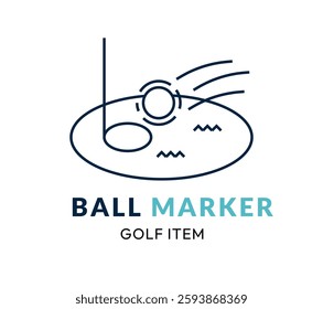 Golf marker line Icon Set . Vector Illustration