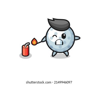 ilustración de mascota de golf jugando a firecracker , diseño bonito