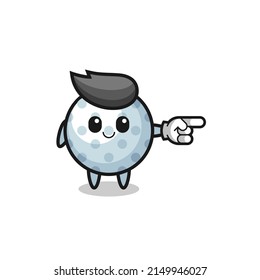 golf mascot with pointing right gesture , cute design