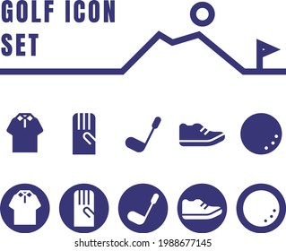 Golf material and icon set