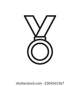 Golf Medal Outline Icon Vector Illustration