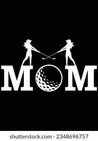 Golf mom vector art design, eps file. design file for t-shirt. SVG, EPS cuttable design file