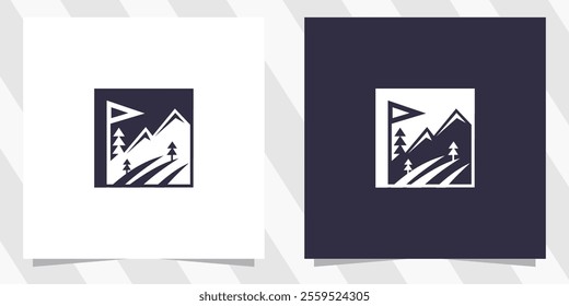 Golf with Mountain logo icon design