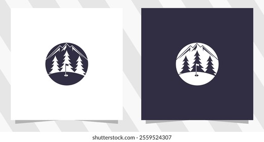 Golf with Mountain logo icon design