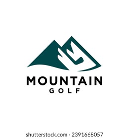 Golf Mountain vector icon. Nature sport vector illustration logo design.	