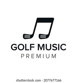Golf music logo icon vector template