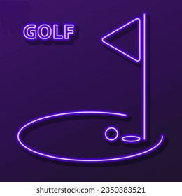 golf neon sign, modern glowing banner design, colorful modern design trend on black background. Vector illustration.