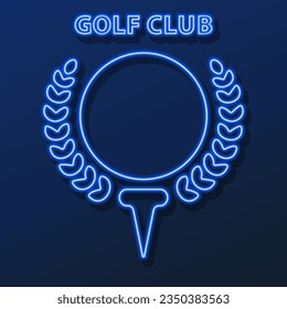 golf neon sign, modern glowing banner design, colorful modern design trend on black background. Vector illustration.