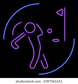 golf neon sign, modern glowing banner design, colorful modern design trend on black background. Vector illustration.