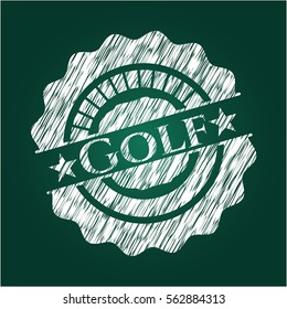 Golf on blackboard